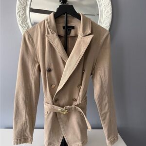 White House Black Market Beige Double-Breasted Blazer